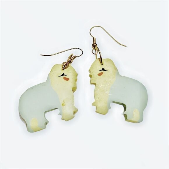 5 pair fun earrings-carrot-butterflies-easteregg-sheepdog-teddy bear-ladybug pin - Picture 3 of 9